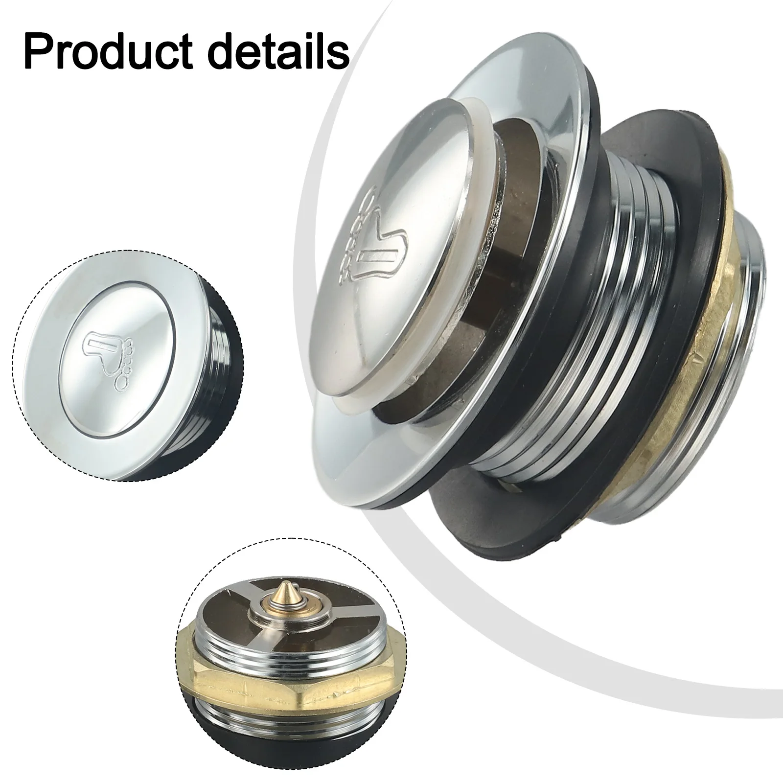 Pop Up Bathtub Waste Drain Plug Basin Waste Drainage Strainer Zine Alloy Sink Press Head Dewatering Device Bathroom Accessories