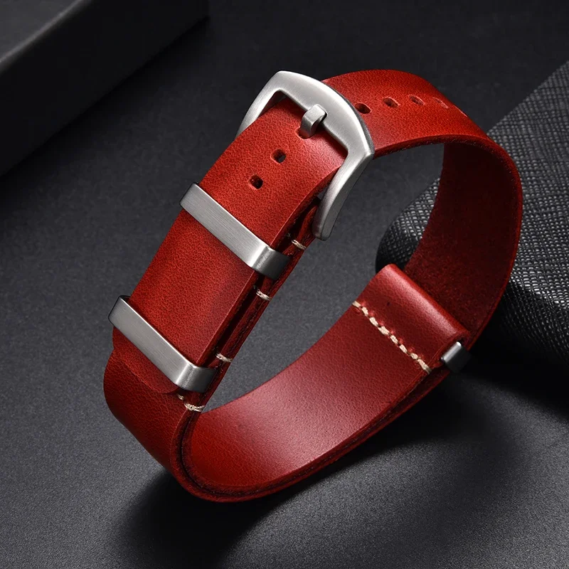 Echtes Leder Uhrenarmband 18mm 20mm 22mm 24mm Armbanduhr Band Uhrenarmbänder Uhr Einstellung Ersatz Zubehör – Detail 4