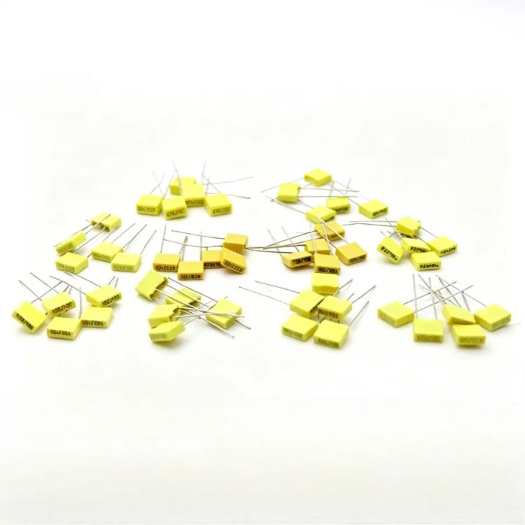 `Correction Film Capacitor Kit 50Pcs 10 Values x 5Pcs 1nF-0.47uF Radial Lead for DIY Electronics`