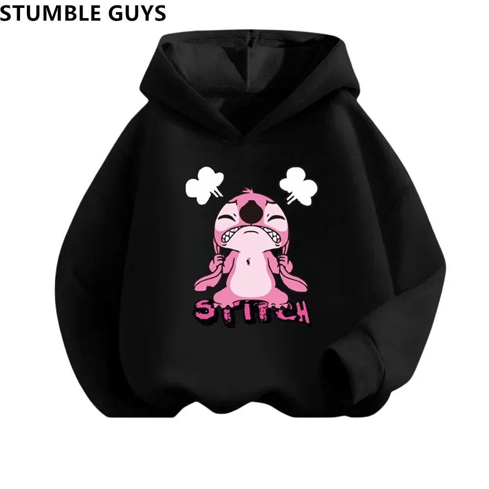 Anime Disney Stitch Hoodie Children Cartoon Clothes Kid Girl Boy Lilo and Stitch Sweatshirt Manga Hoody Baby Casual  Trucksuit