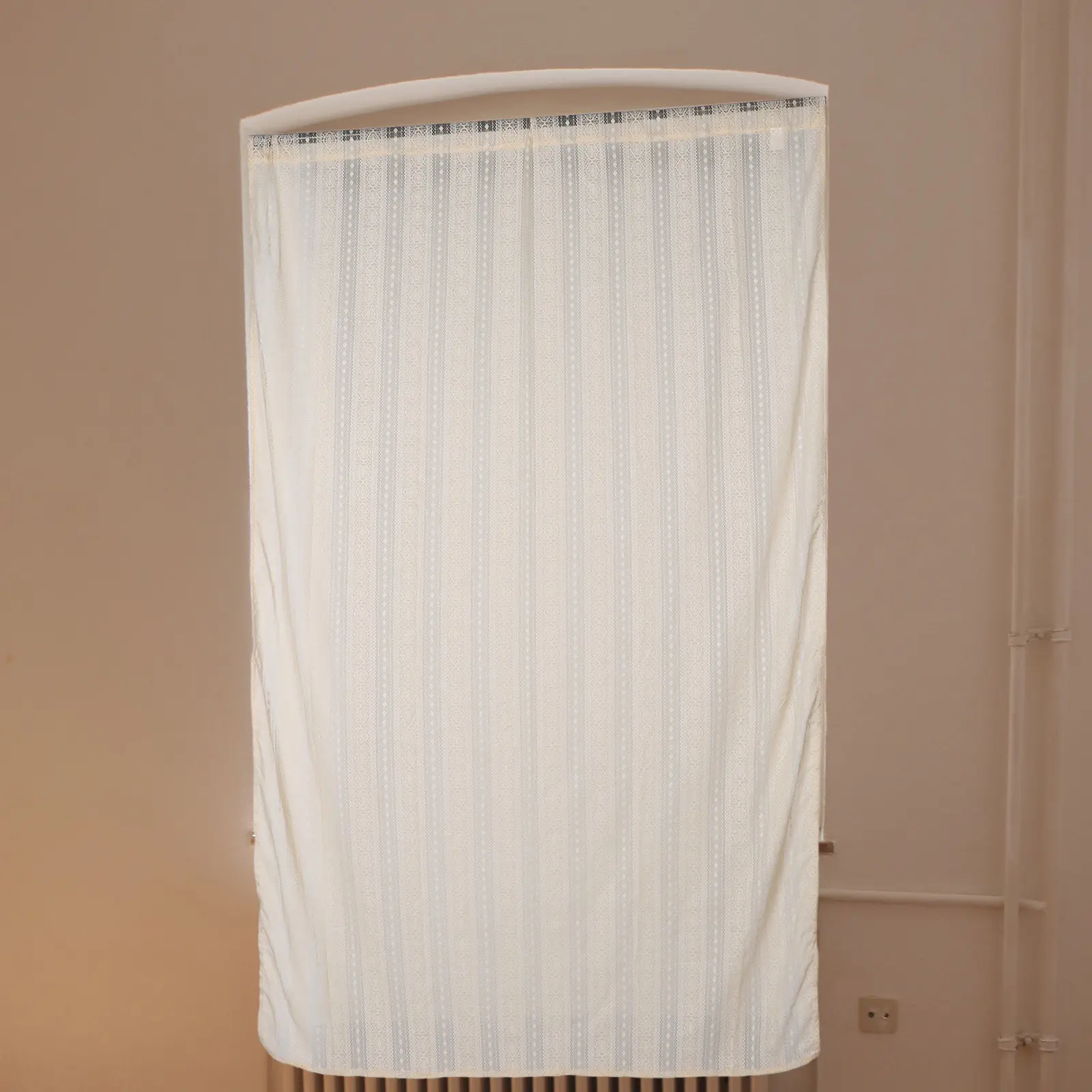 Linen Look Sheer Curtains 2pcs, Embroidered Jacquard Light Filtering Polyester Boho Farmhouse Window Curtains