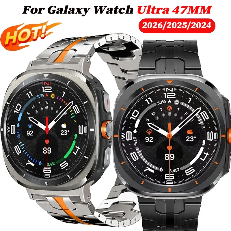 Titanium Band for Samsung Galaxy Watch Ultra2 2026 Men Bracelet Luxury Metal Strap for Samsung Galaxy Ultra2025 2024 47mm Correa