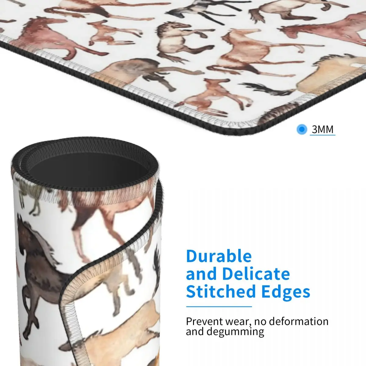 Cavalos mouse pad computador teclado mouse tapete de jogos portátil tapete de mesa de escritório