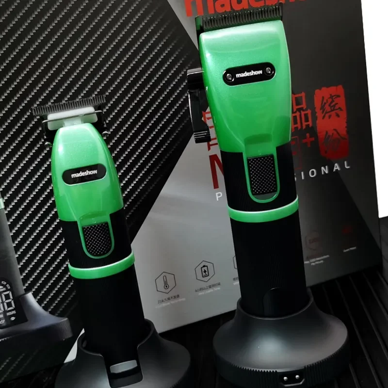 2024 Madeshow M5 M6 Green Professional Barbershop Hair Salon Men's Special Hair Clipper Trimmer Razor High Power High Quality