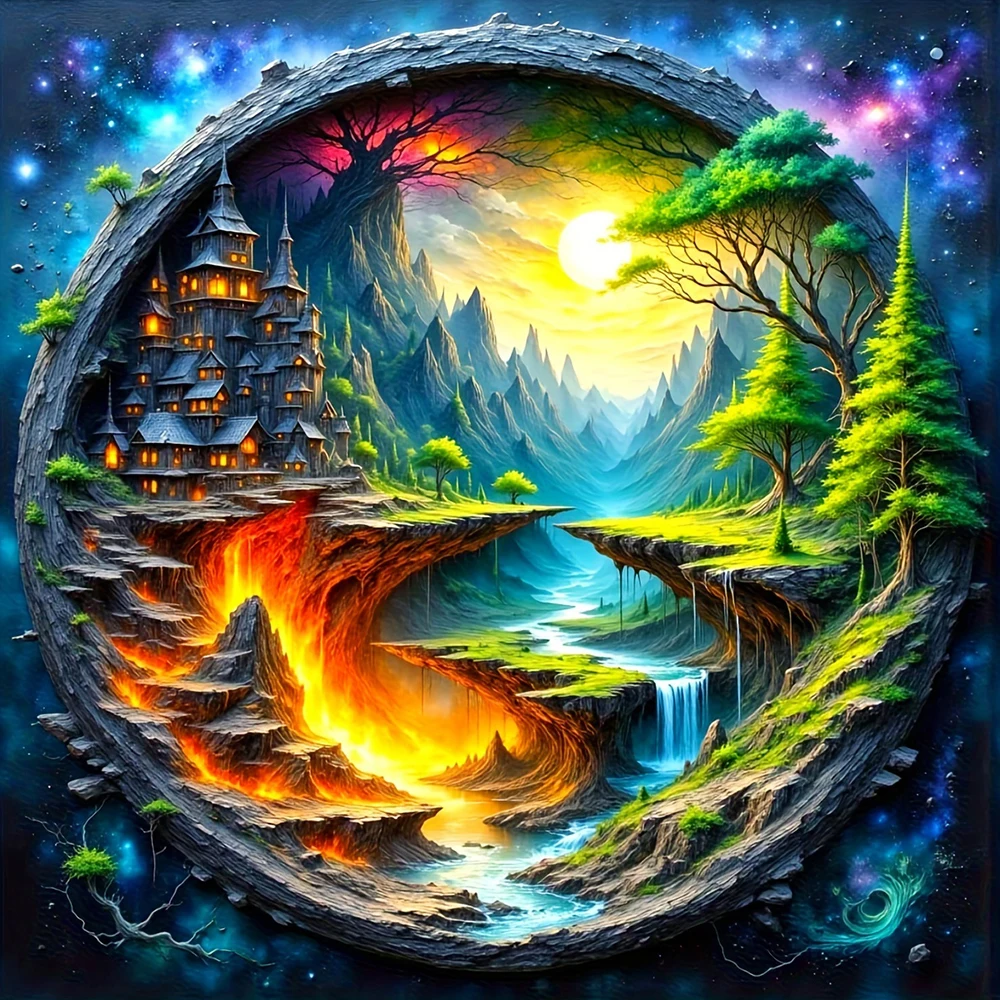 EverShine DIY Diamant Malerei Baum 5D voller Bohrer Mosaik Wald Landschaft Stickerei Landschaft Handwerk und Kunst liefert einzigartiges Geschenk