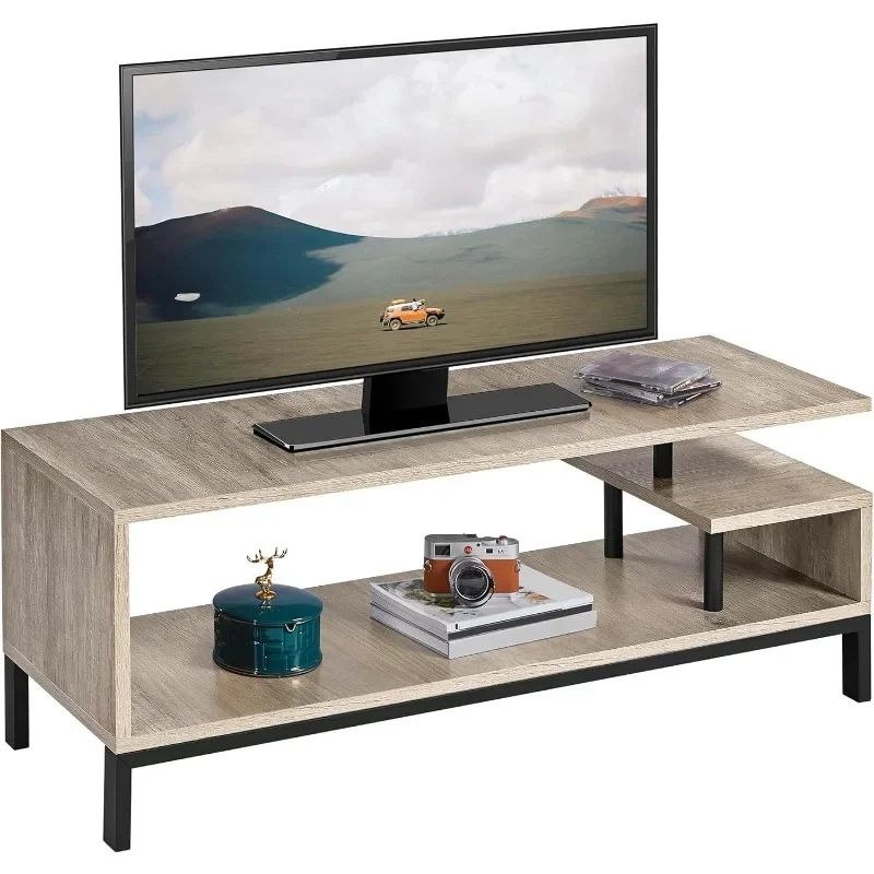 

Small Entertainment Center Gray TV Table for 50 inch TV