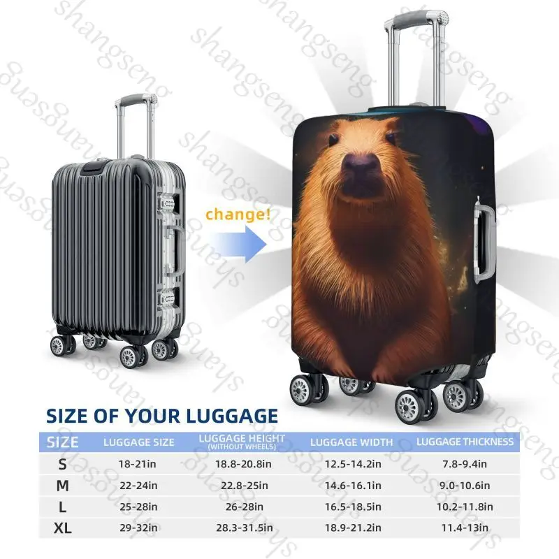Funny Capybara Print Travel suitcase protective case, suitcase cover, elastic protection, washable Luggage cover, 18-32 in