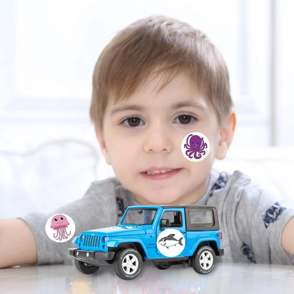 500 шт./рулон, наклейки в виде морских животных