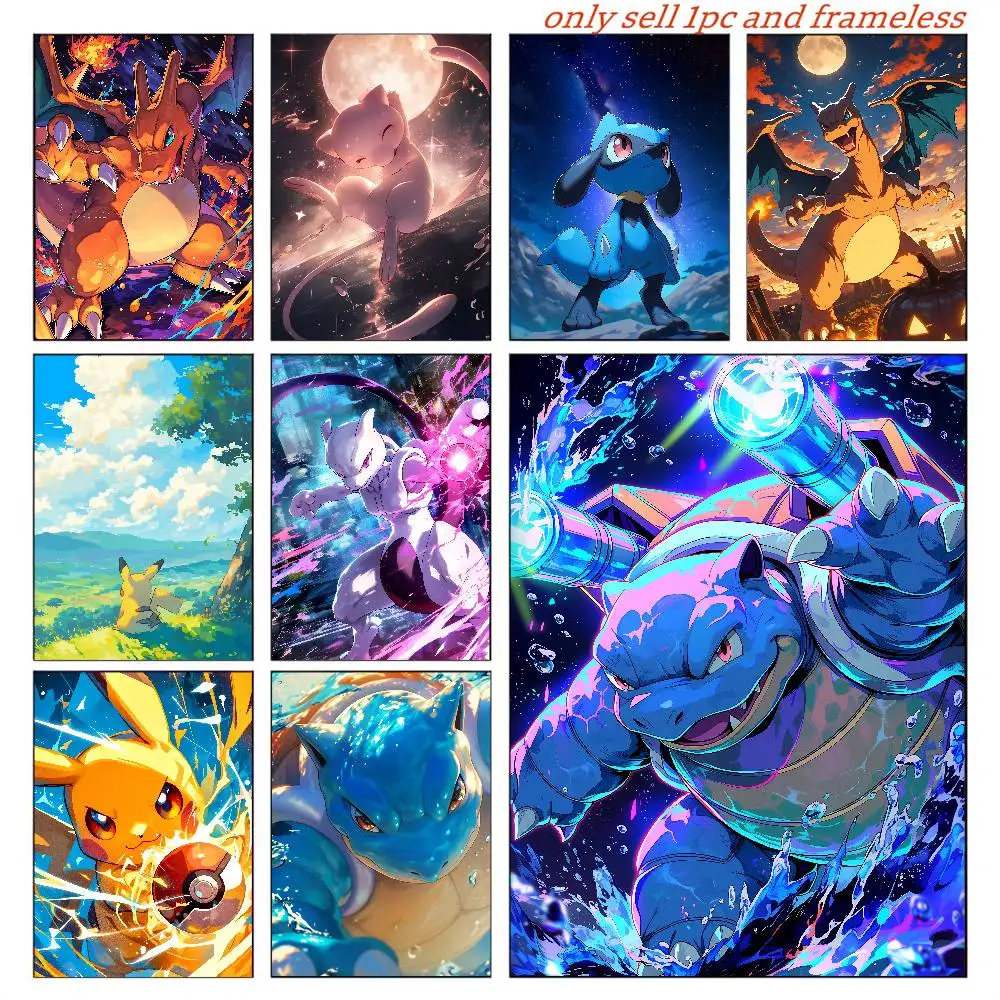 Pokemon Arcanine Anime Poster HD Canvas Wall Art Waterproof Print Painting Bedroom Living Room Home Decor Gift