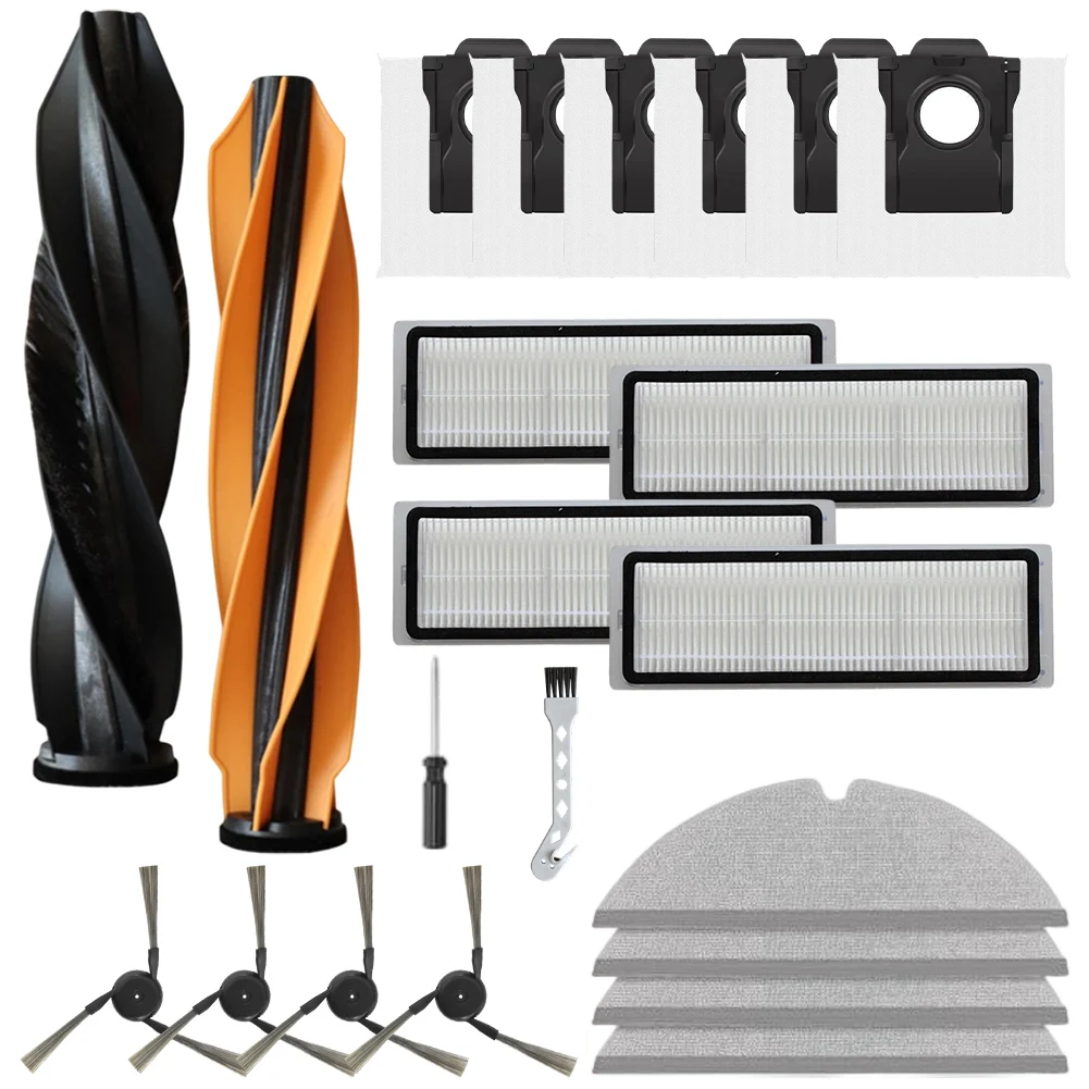 Replacement Kit for Dreame D20 Pro for Plus Featuring Side Brushes Main Brush Filters Mop Cloths and Cleaning Tools