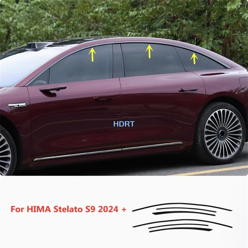 

Car Styling Protector Decoration Accessories Exterior Sticker For HIMA Stelato S9 2024 + Window Molding Glass Side Strip Trim