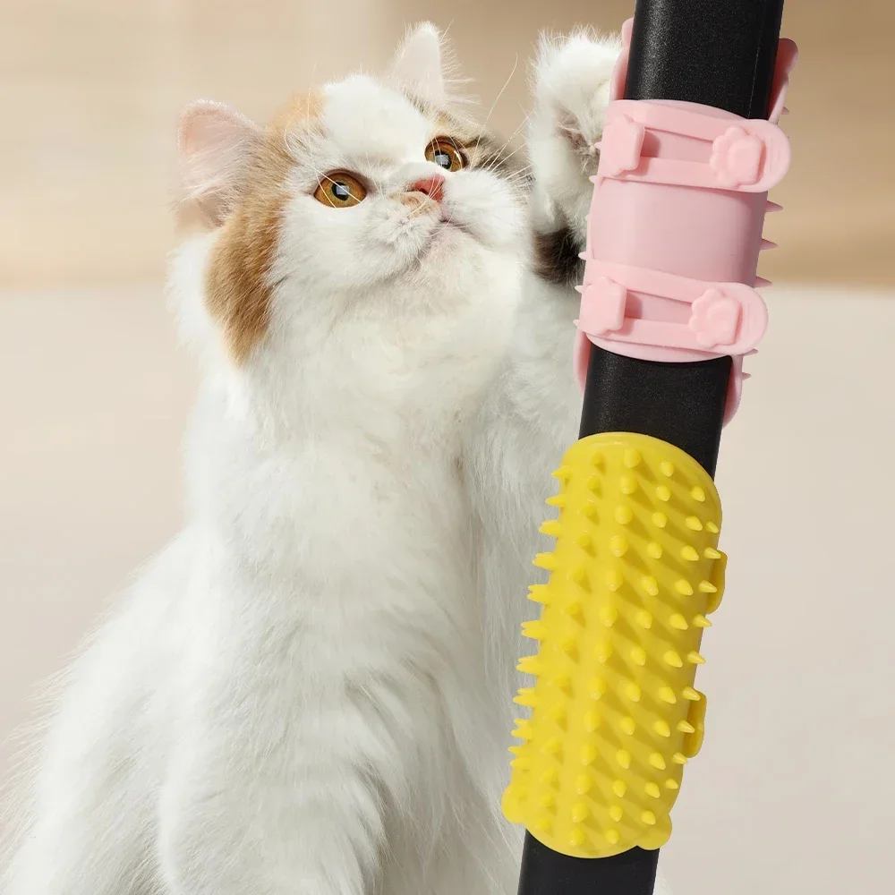 4/1PCS Silicone Pet Cat Hair Removal Massage Comb Cat Dog Scratching Rubbing Brush Kitten Grooming Self Cleaning Scratcher Combs