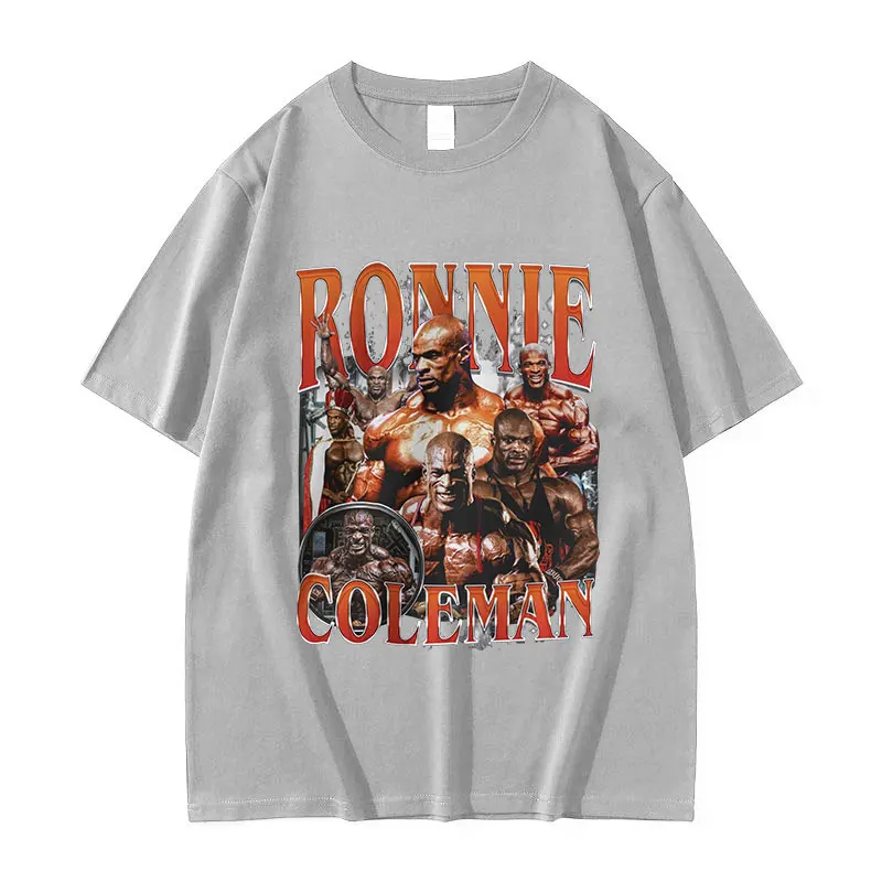 Vintage Ronnie Coleman Gym Graphic T Shirt Funny Bodybuilder Fashion Clothing T-shirts Men Casual 100% Cotton Oversized T-Shirt