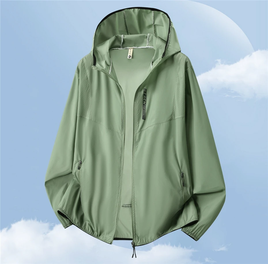 Summer Thin Jacket Men Breathable Jacket 12XL 10XL Plus Size Fashion Casual Sunscreen Jackets Male Big Size 12XL
