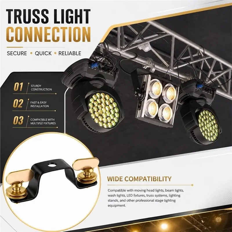 ABDJ-Light Truss Connectors With Fast Lock Moving Head Light Bridge Connector For Moving Head Lights For DJ And Event Setups