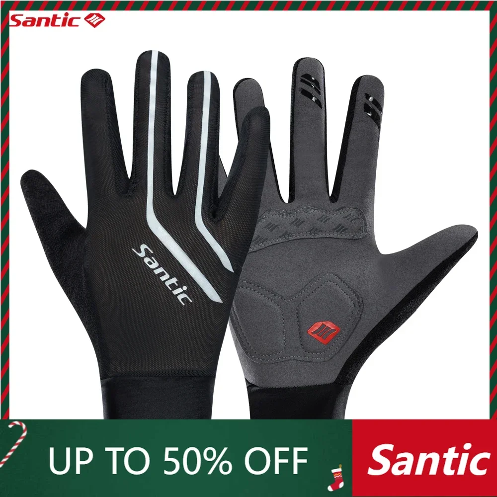 Santic Cycling Gloves Breathable Summer Road Cycling Breathable Cycling Long Finger Gloves WZ24P182