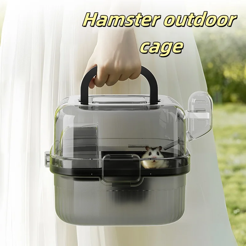 Hedgehog Carrier Translucent Hamsters Travel Carry Case Large Capacity Breathable Hamster Habitat Small Animal Carrier With