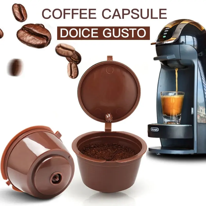 

3pcs Reusable Coffee Capsule For Nescafe Dolce Gusto Machine Refillable Coffee Capsule Filter Cup Coffee Filter Pod Kitchen Tool