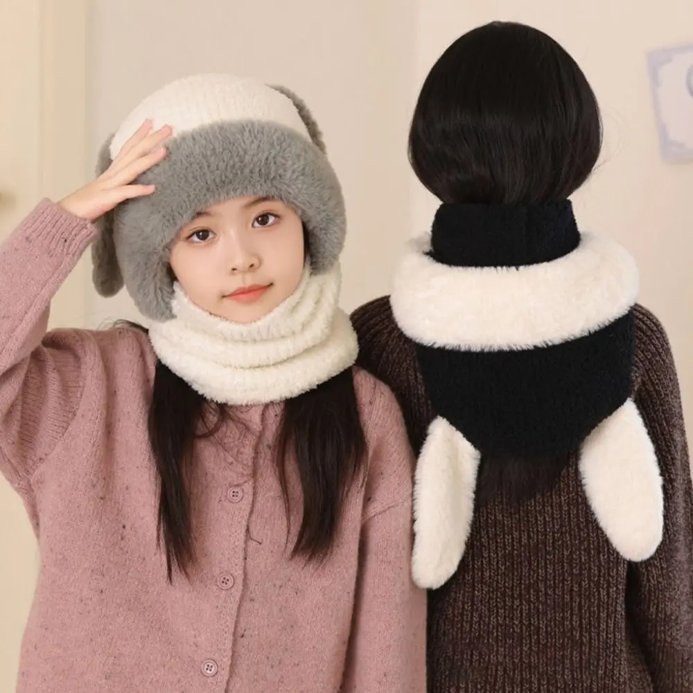 

Шарф, шапка, теплая вязаная шапка с ушками, защита для лица, утеплитель для шеи, цельный дизайн, вертикальный головной убор, пуловер, шапка для младенцев