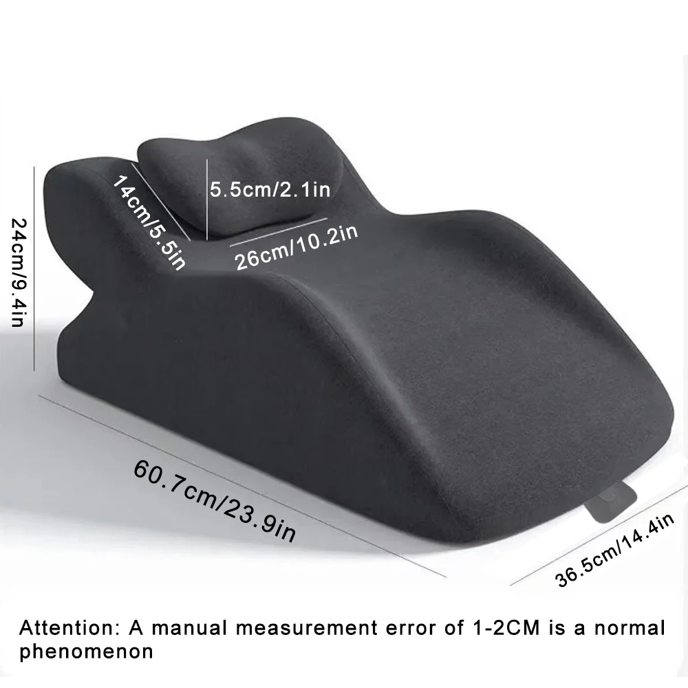وسادة إسفين مريحة متعددة الوظائف للسرير مع موضع عرض تقديمي جديد للقراءة، تصميم منحني فريد، مع غطاء قابل للغسل