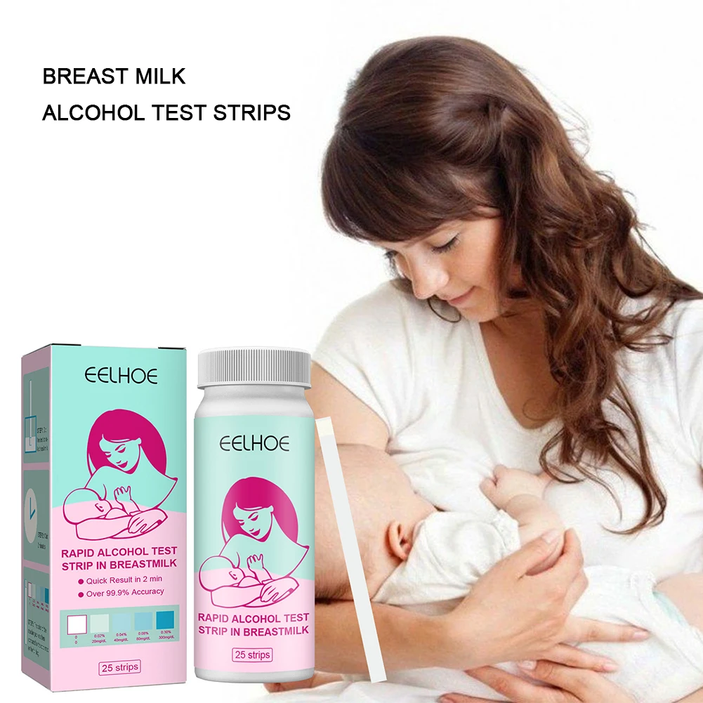 25Pcs Breastmilk Alcohols Test Strips Accurate Breastfeeding Alcohols Testing Tool Safe Lactation Test Strips for Breastfeeding