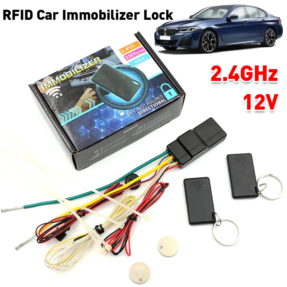 2.4GHz RFID Wireless Car Immobilizer Engine Lock Intelligent Anti Hijacking Circuit Cut Auto On Off RFID Immobilizer Car Lock