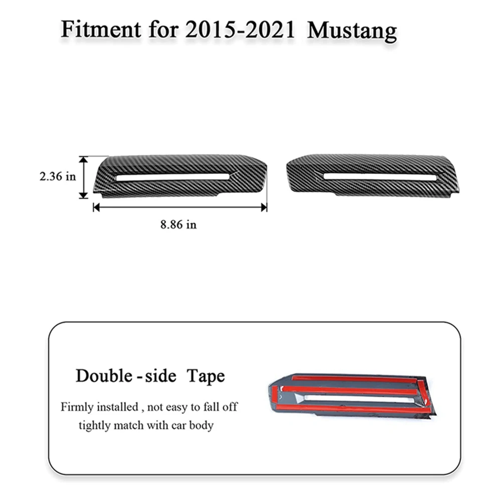 포드 머스탱 2015-2021 용 내부 문짝 핸들 트림 커버 트림, ABS 카본 인테리어 장식 액세서리