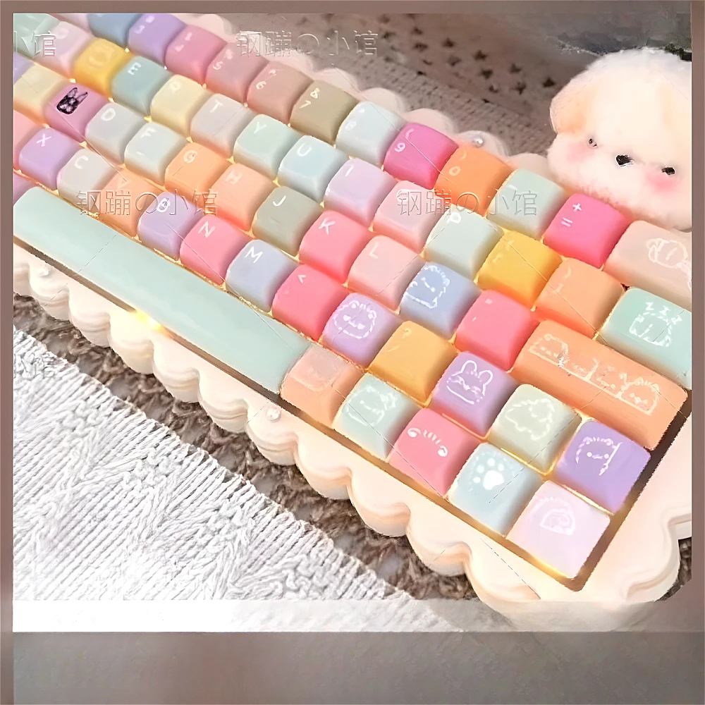 

Teddy bear gummy keycap XDA highly heat sublimated customized keycap set compatible with HI75 hi8 68 84 87 96 104