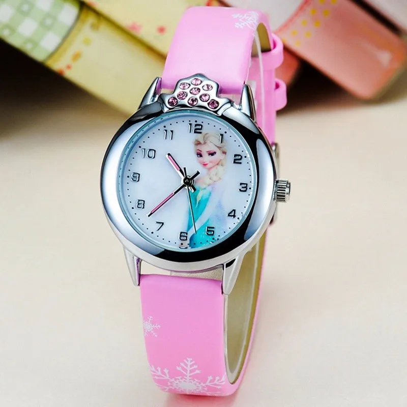 Disney For Children Watches Frozen Elsa Anna Princess Girl Kid Cartoon Quartz New Wristwatch Student Colorful Hands Drop Shiping