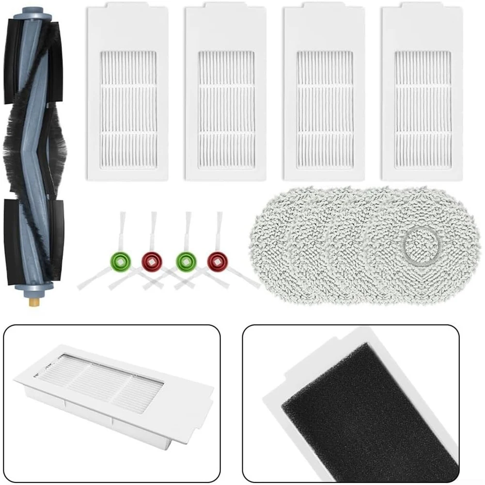 قطع غيار LECKL لأجزاء مكنسة Yeedi Floor 3 Station، فرش جانبية رئيسية، قماش ممسحة فلتر Hepa #4