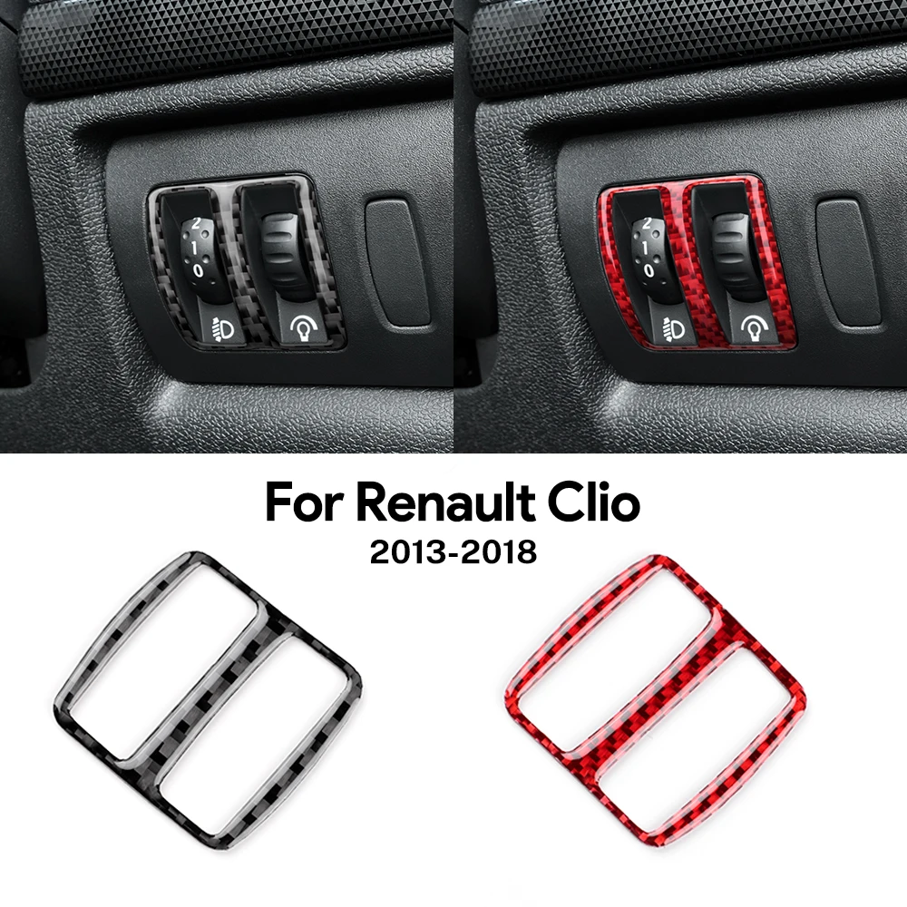 

Car Headlight Adjustment Control Switch Button Cover Carbon Fiber For Renault Clio 2013-2018 Trim Accessories