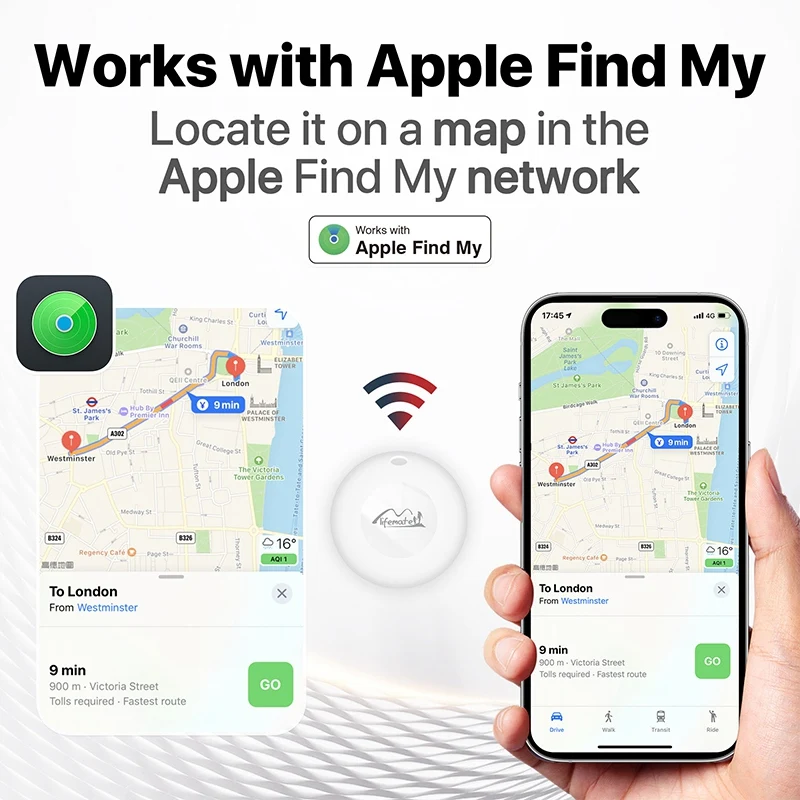 Smart Tracker Key Item Finder MFi Certified Bluetooth GPS Cat Dog Locator Tracker Anti-loss Device For Apple Find My APP