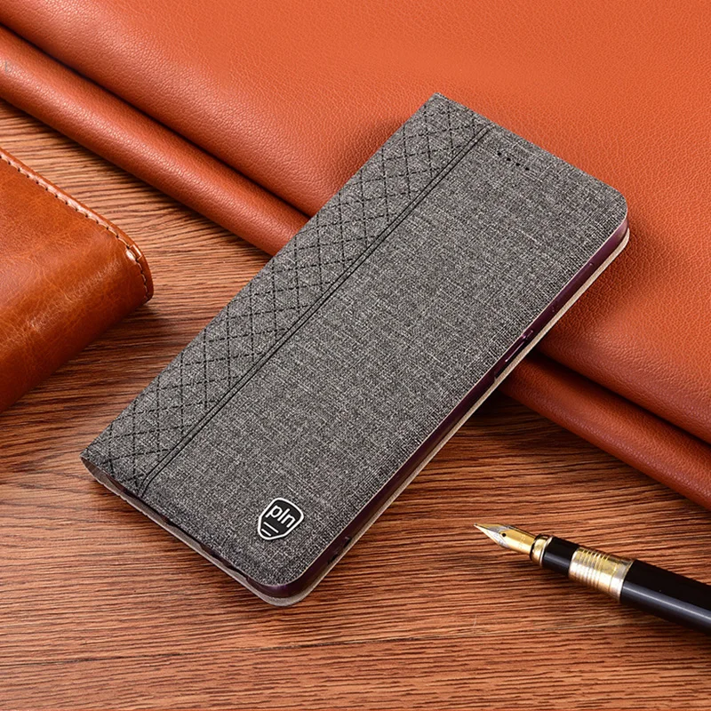 Business Cloth Leather Case for Tecno Camon 12 15 16 16S 17 17P 18 18T 18i 18P 19 Air Premie Neo Magnetic Phone Flip Cover