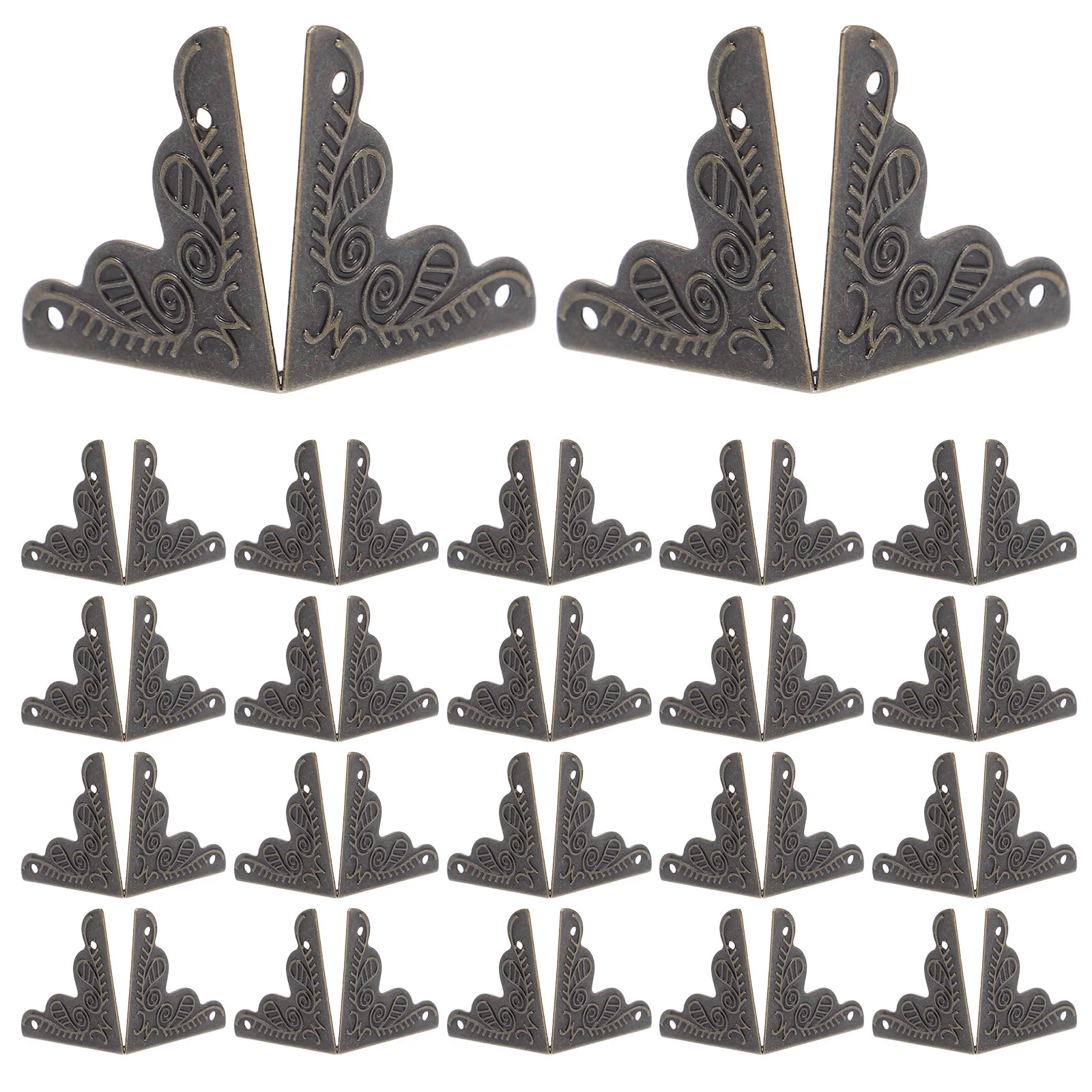 

100Pcs Corner Protectors for Wooden Boxes Vintage Iron Edge Guards Decorative Furniture Chest Cabinet Cover Bracket Guard