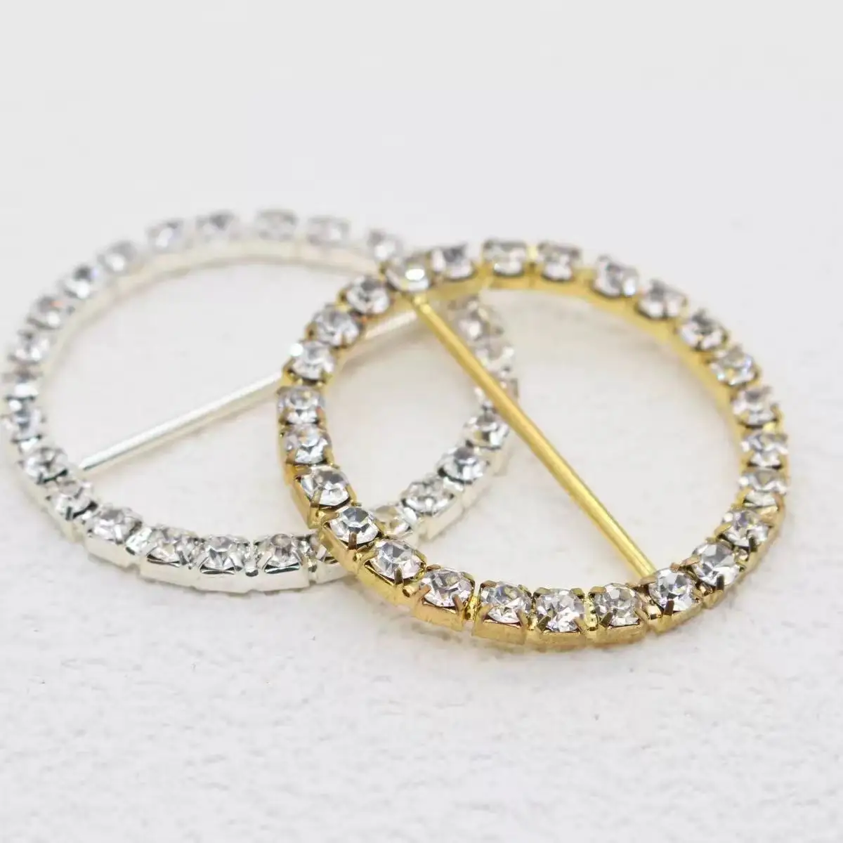 10pcs rhinestone buckle big round for wedding invitation card 40mm innner bar