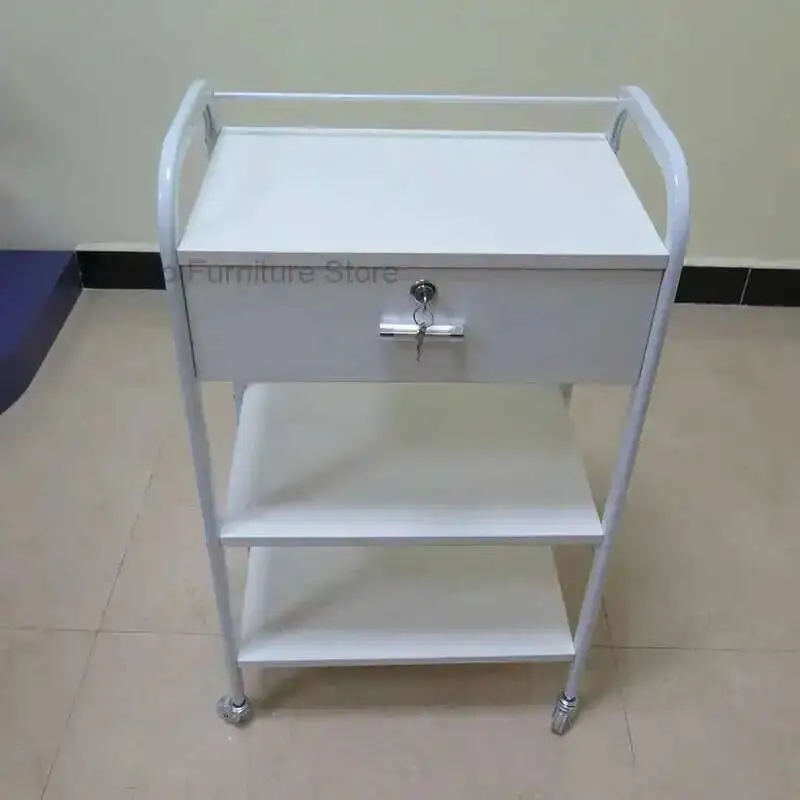 

Salon Furniture Trolley Drawer Wood Cosmetic Accessories Beauty Salons Hairdressing Wheels Cosmetics Cart 3-speed Chairs Shampoo
