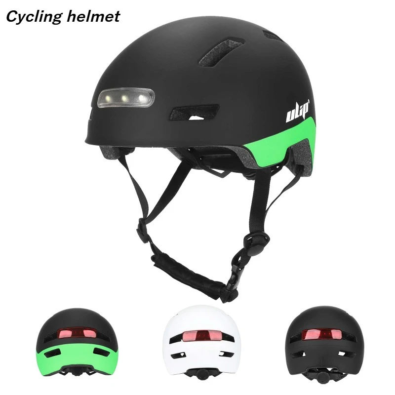 

Black/White/Green-Black LED Safety Helmet for Electric Scooter & Bicycle - Light-Up Commuting Helmet with Ventilation