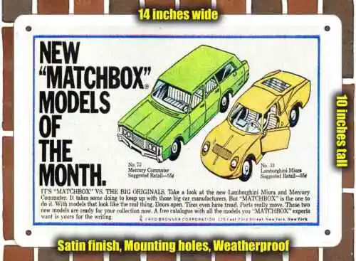 Metal Sign - 1969 Matchbox Models of the Month- 10x14 inches