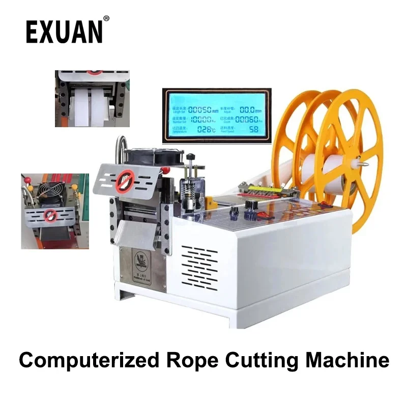 

Automatic Computerized Rope Cutting Machine Hot and Cold Zipper Cutting Ribbon and Embossing Webbing Machine Elastic Band