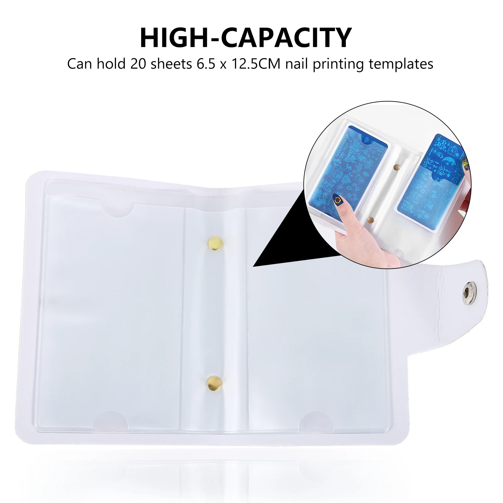 

Nail Art Plates Bag PU Can Hold 20 Sheets 6 5x12 5CM Templates Stamping Case Simple Design Easy Buckle Manicure Storage