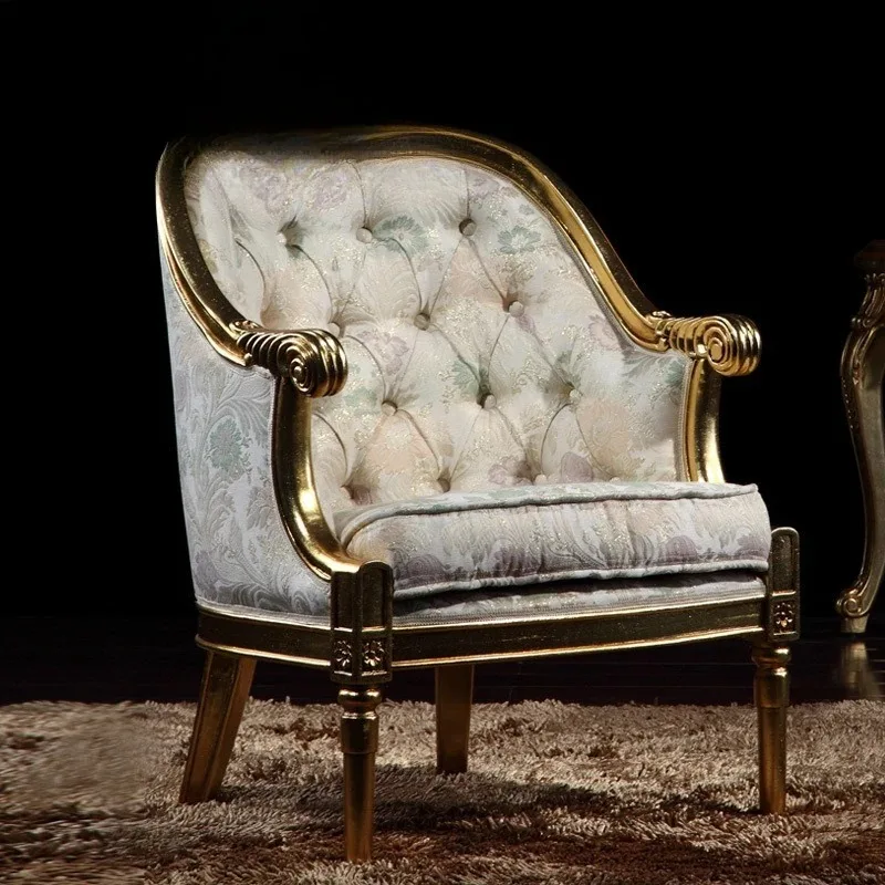 

European neoclassical furniture birch carving French country style European and American antique court leisure chair furniture