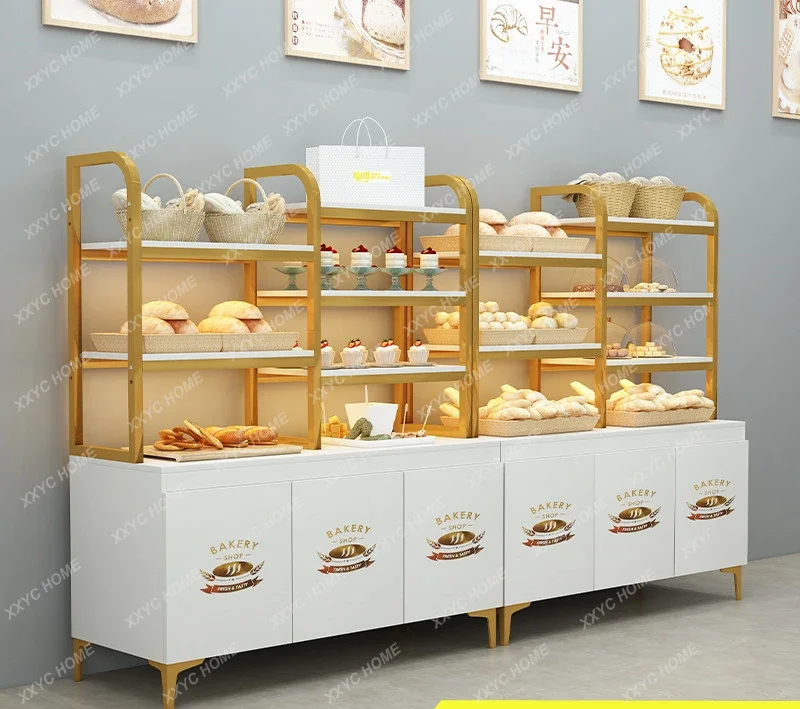 Cake Shop Bread Display  Pastry Snack Shelf Biscuit Side Baking Display Cabinet Nakajima Bread Rack