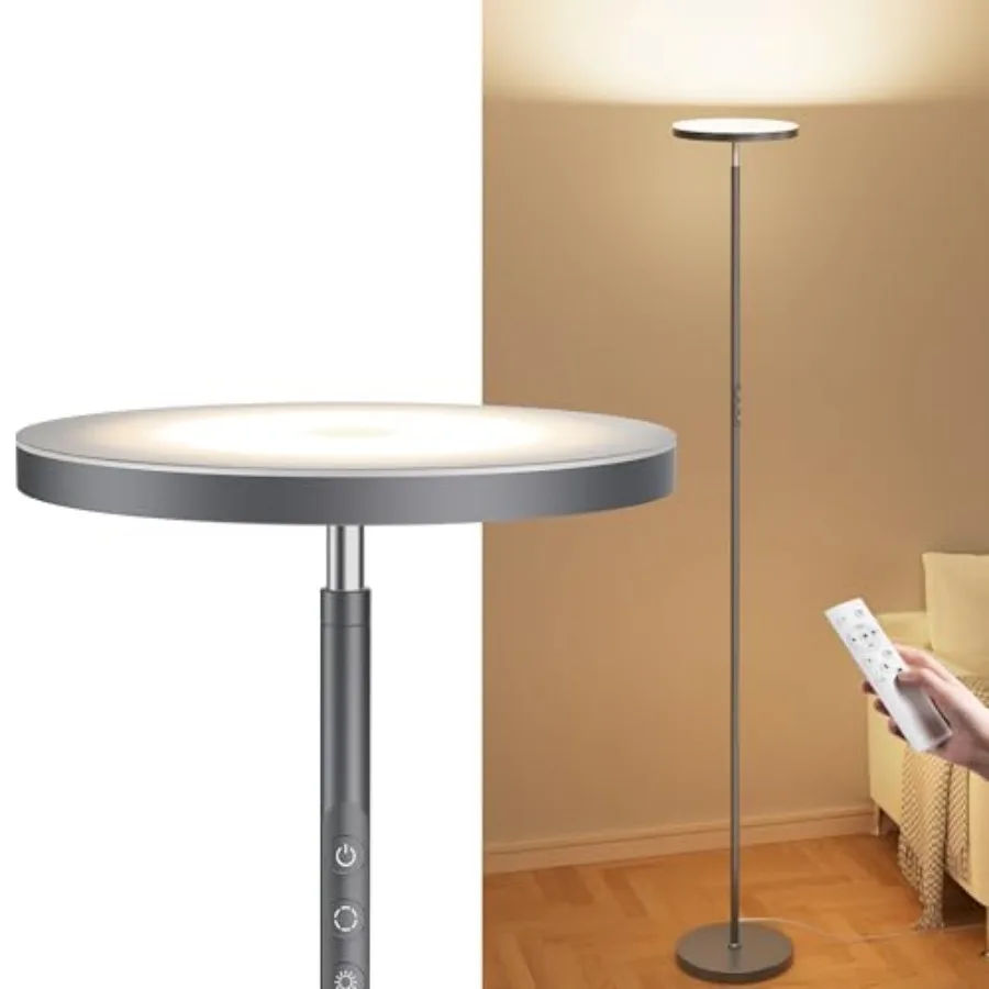 

Torchiere Floor Lamps, Super Bright Floor Lamps, Dimmable 2700K-6500K LED Sky Standing Lamp, Tall Lamp with Remote and Touch Co