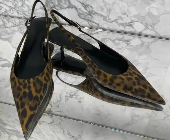 

Туфли Carpaton женские на высоком каблуке, заостренный носок, Леопардовый принт, пикантные туфли-лодочки с ремешком на пятке, модная Классическая обувь