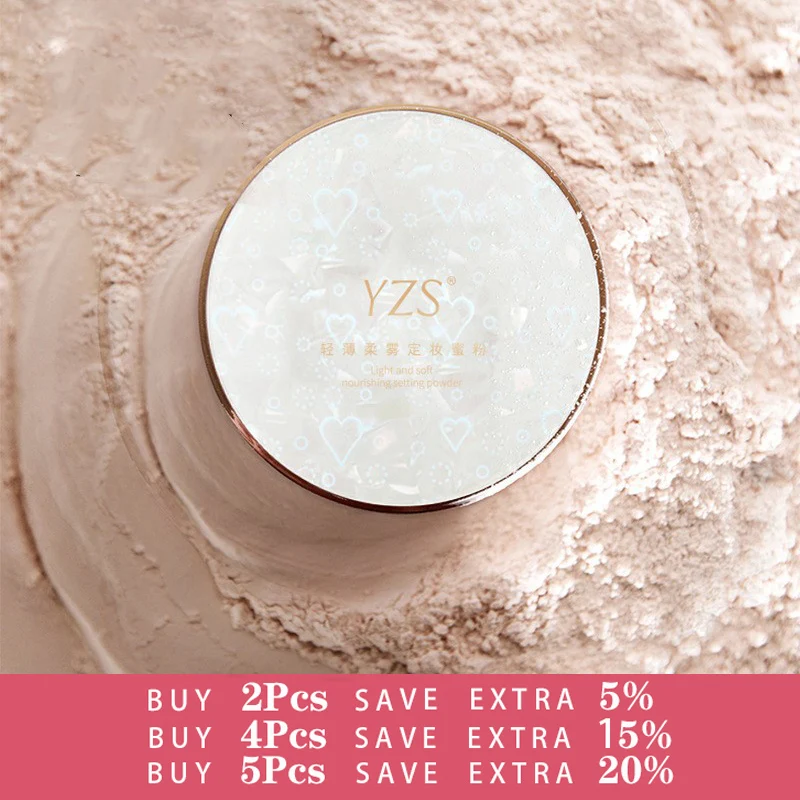 

YZS Face Loose Powder with Puff Mineral Waterproof Matte Setting Powder Finish Makeup Oil-control Professional Cosmetics for Wom