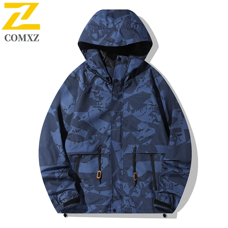 

Повседневная мужская куртка, новинка осени 2025, модная велосипедная камуфляжная карманная водонепроницаемая ветровка для путешествий, мужская куртка с капюшоном для кемпинга и рыбалки