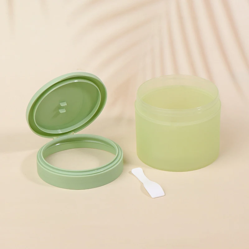 200g Plastic Cream Jar PP Face Cream Jar Refillable Lotion Cream Bottle Flip Cap Wide Mouth Tooth Powder Box With Spoon