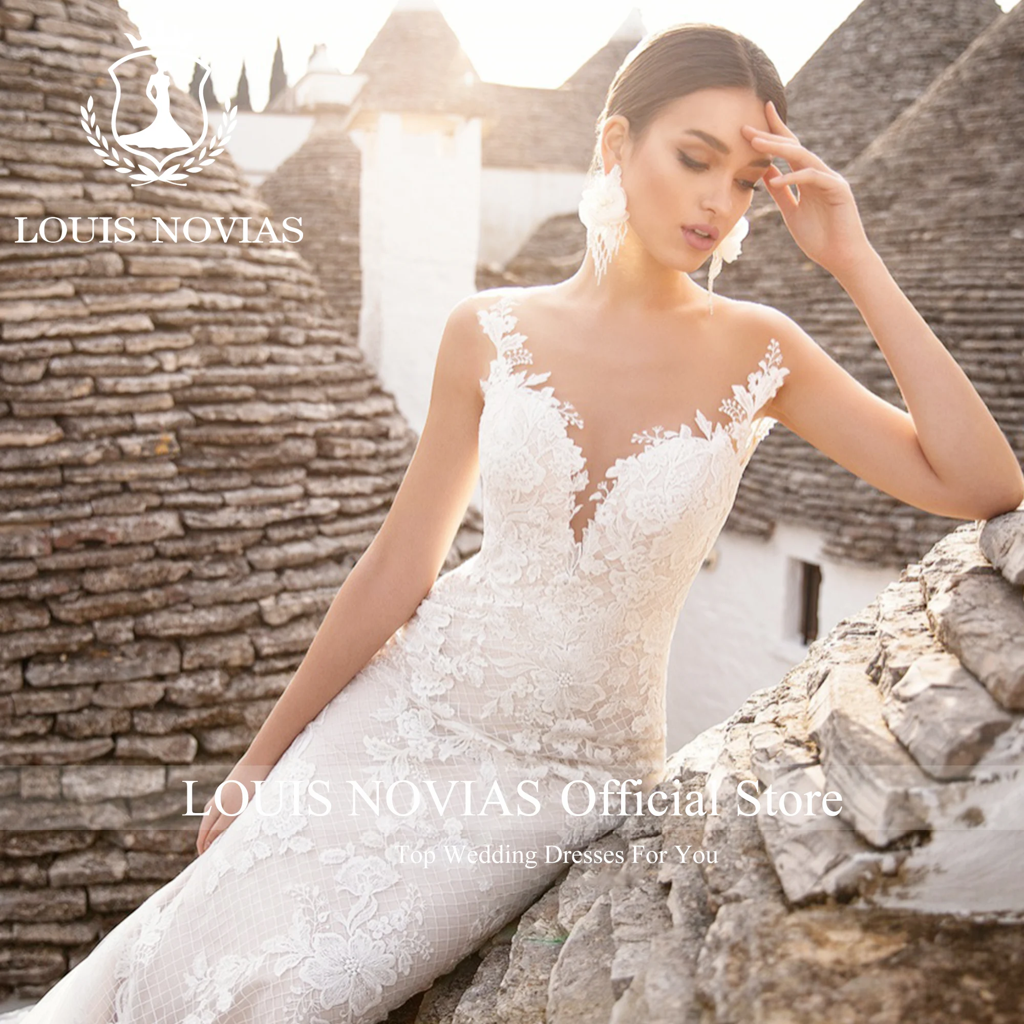 Louis novias ชุดแต่งงานนางเงือก2023เจ้าสาวคนรักเสื้อสายเดี่ยวกำมะหยี่ชุดเจ้าสาว vestidos elegantes สำหรับผู้หญิง