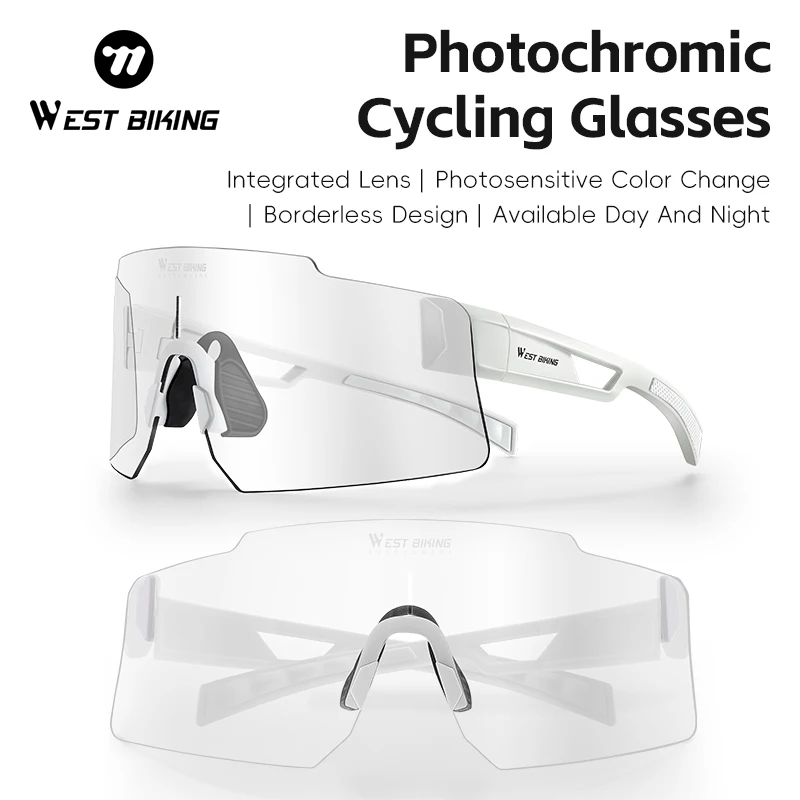

Cycling Glasses Borderless Photochromic Outdoor Sports Sunglasses UV400 Hiking Goggles for Women Men MTB Road Bicycle Eyewear
