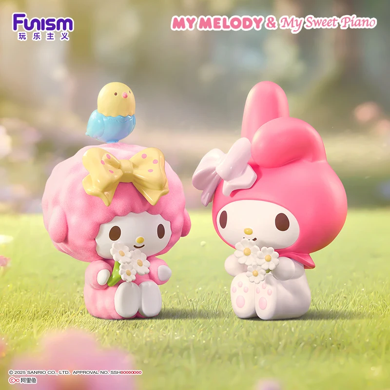 Anime Sanrio My Melody&Piano Little Bird Adventure Series Blind Box Action Figures Collection Models Ornaments Toys Gifts